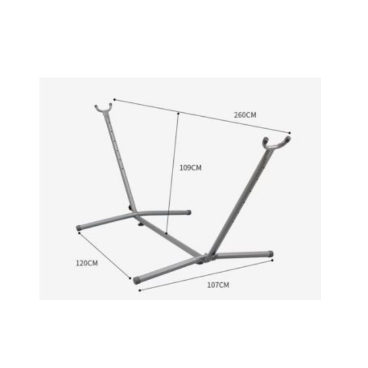 GENERICO - Hamaca Con Soporte Acero Estuche Gris con Rayas