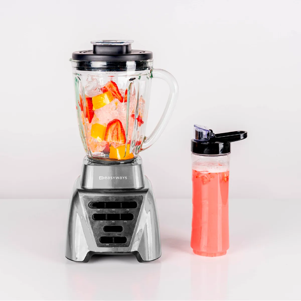 EASYWAYS - Licuadora Ultra Silver Gran capacidad 1,75L + vaso to go