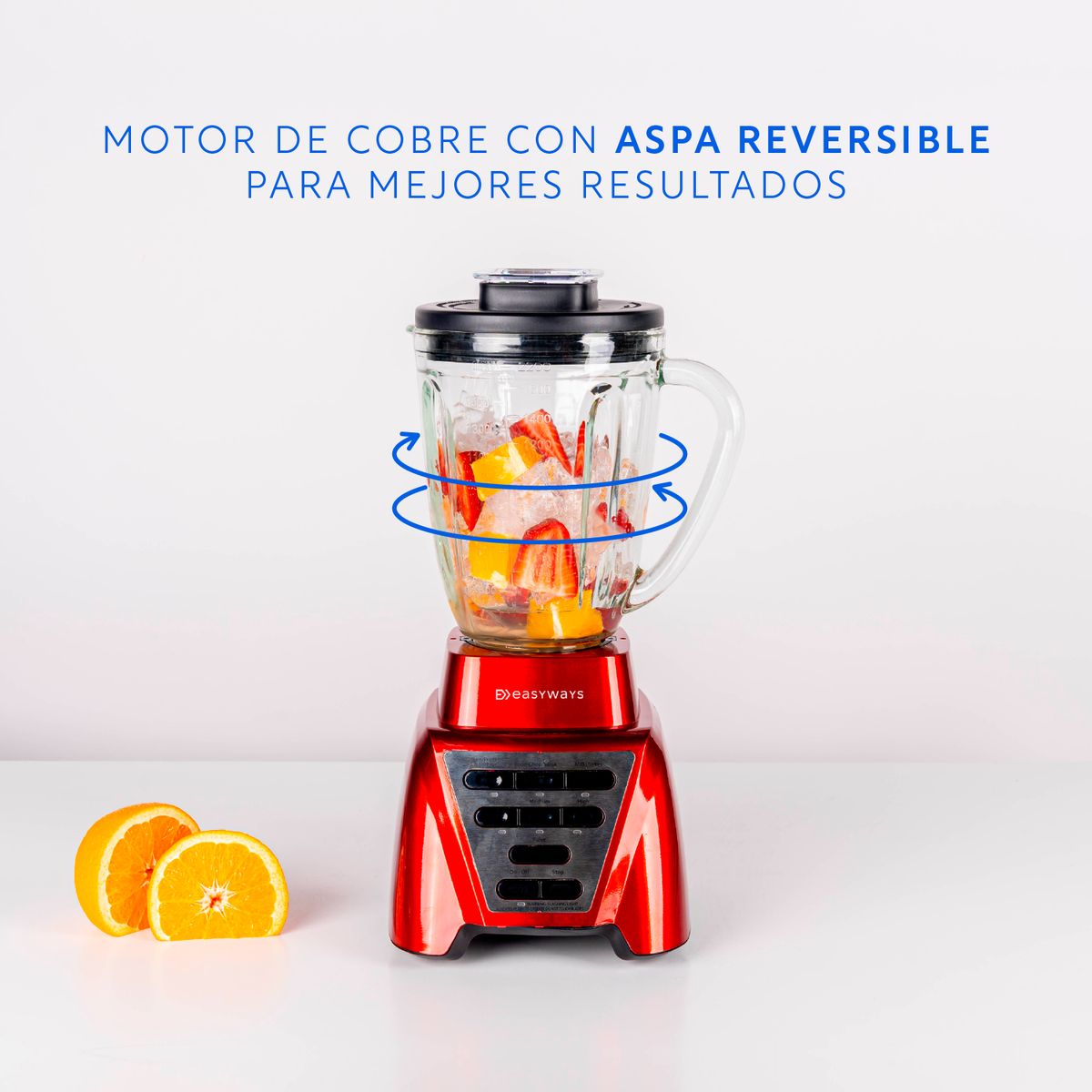 EASYWAYS - Licuadora Ultra Roja Gran capacidad 2,2L + vaso to go EasyWays
