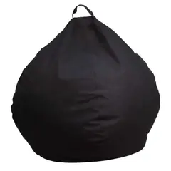 GENERICO - Funda Pouf Pera Infantil Negro Sin Relleno 60x50x50 Máxima Design