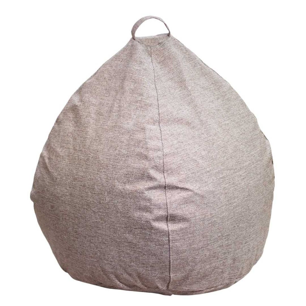 GENERICO - Funda Pouf Pera Gris Beige Omega Sin Relleno 100x120x120