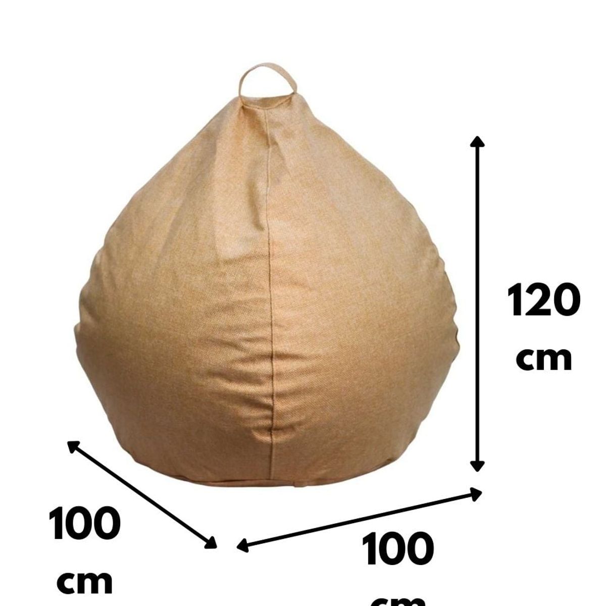 GENERICO - Funda Pouf Pera Beige Omega 100x120x120.