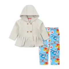 TEDMIMAK - Buzo 2 piezas abrigo gris afranelado niña de 0 a 12 meses