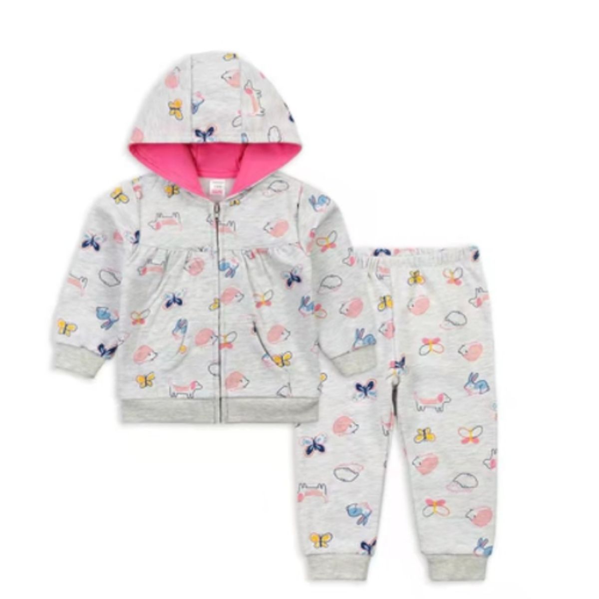 TEDMIMAK - Buzo 2 piezas animalitos afranelado niña de 0 a 6 meses