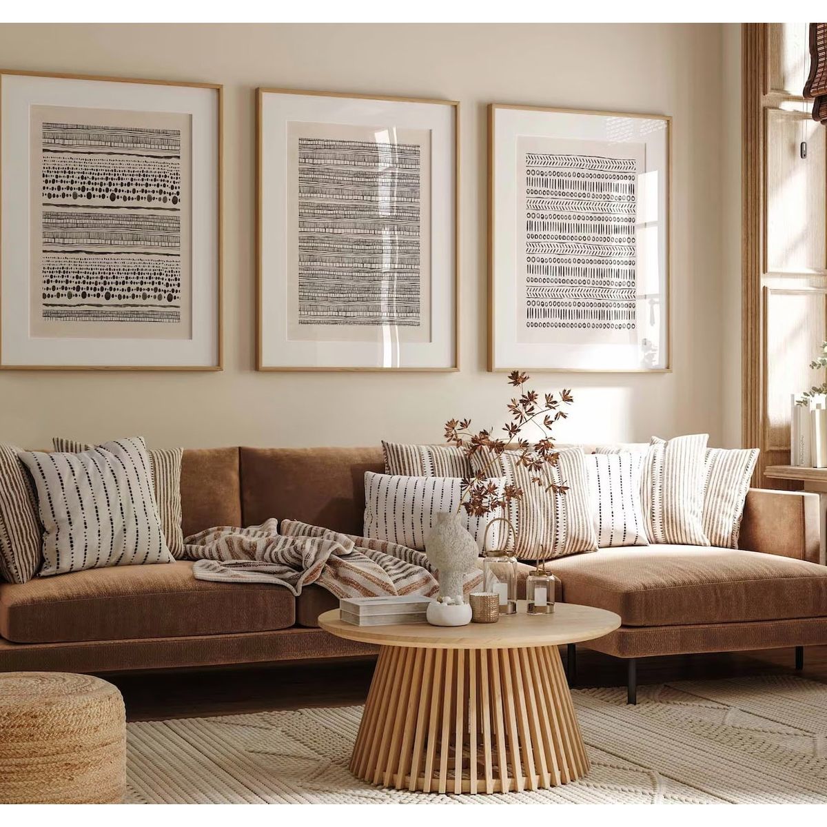 PAPEL ILUSTRADO - Set 3 Dots 50x70 Madera Natural