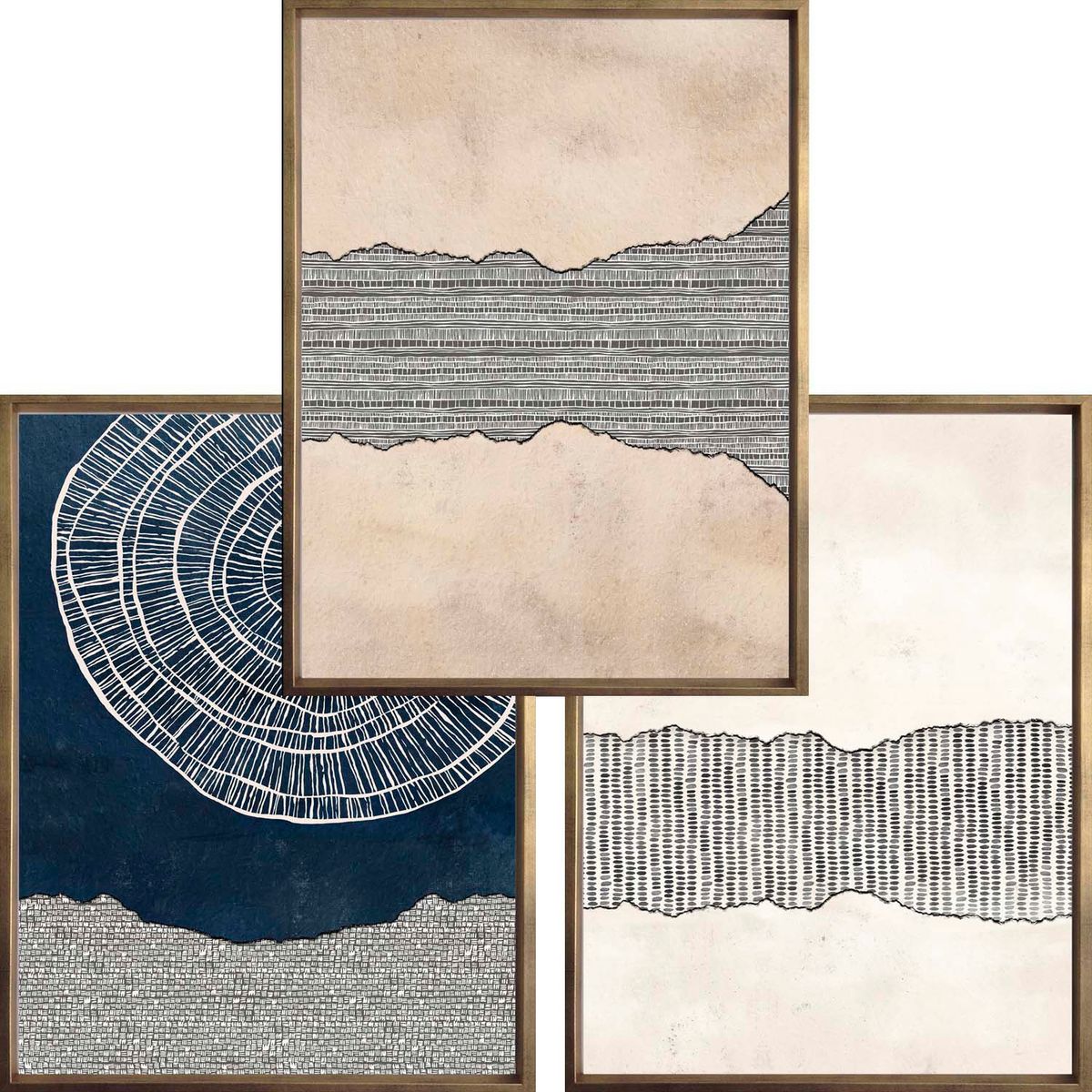 PAPEL ILUSTRADO - Set 3 Scratches 50x70 Dorado