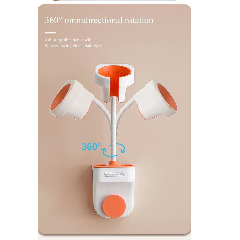 GENERICO - Soporte Estante Flotante para Secador de Pelo Sin Perforación