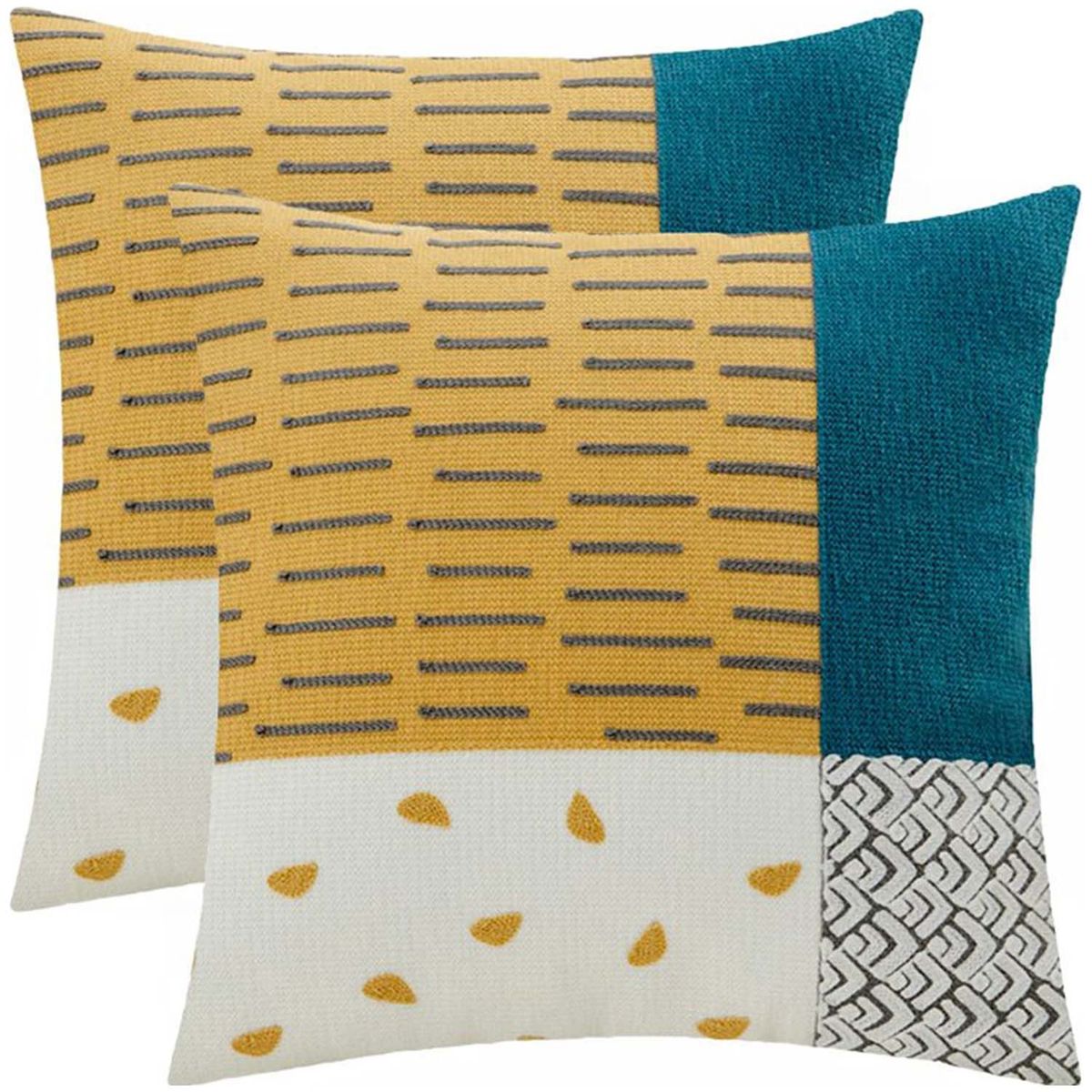 GENERICO - Pack de Fundas de Cojin Bordado 4545