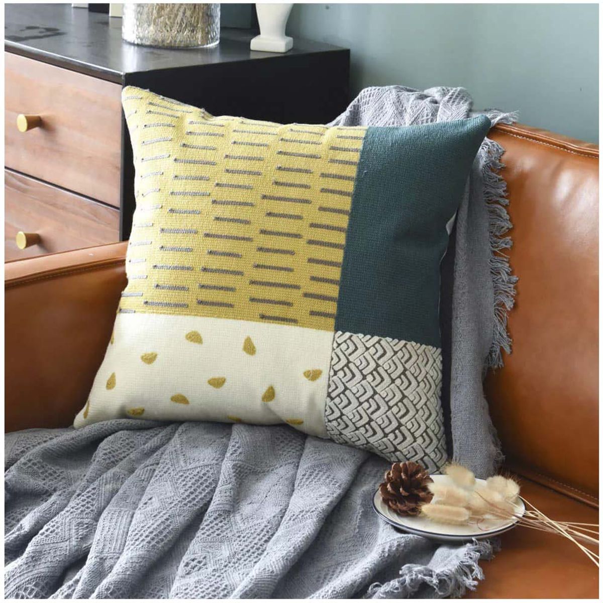 GENERICO - Pack de Fundas de Cojin Bordado 4545