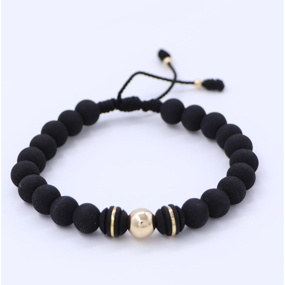 GENERICO - Pulsera Negra en oro laminado de 18k