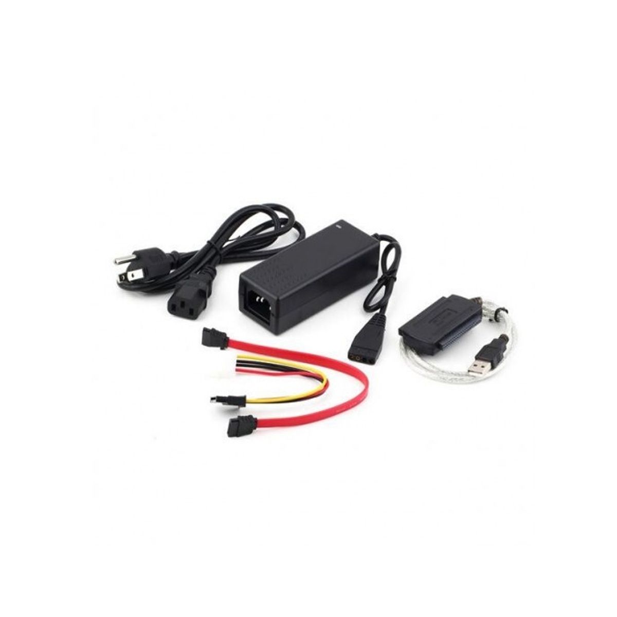 GENERICO - New US EU Standard Hard Drive Power Supply Adapter USB 2.0 to SATA/IDE Cable be used to connect Hard disks/CD-ROM