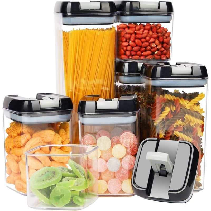 GENERICO - Set De 7 Contenedores Herméticos De Plástico Cocina Despensa