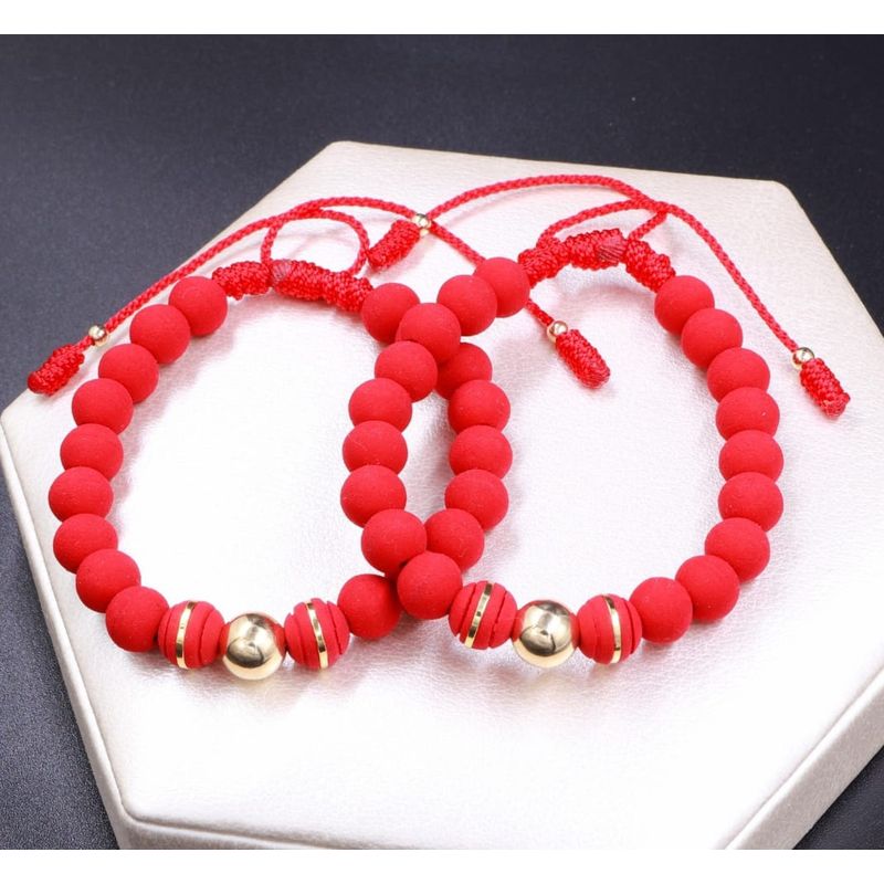 GENERICO - Pulsera Rojo  en oro laminado de 18k