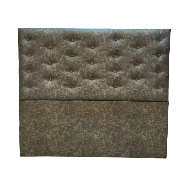 GENERICO - Respaldo 2 Plazas Gris Eco Cuero Botone a piso Muebles Rimar