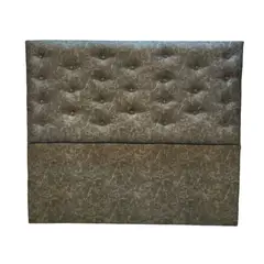 GENERICO - Respaldo 2 Plazas Gris Eco Cuero Botone a piso Muebles Rimar