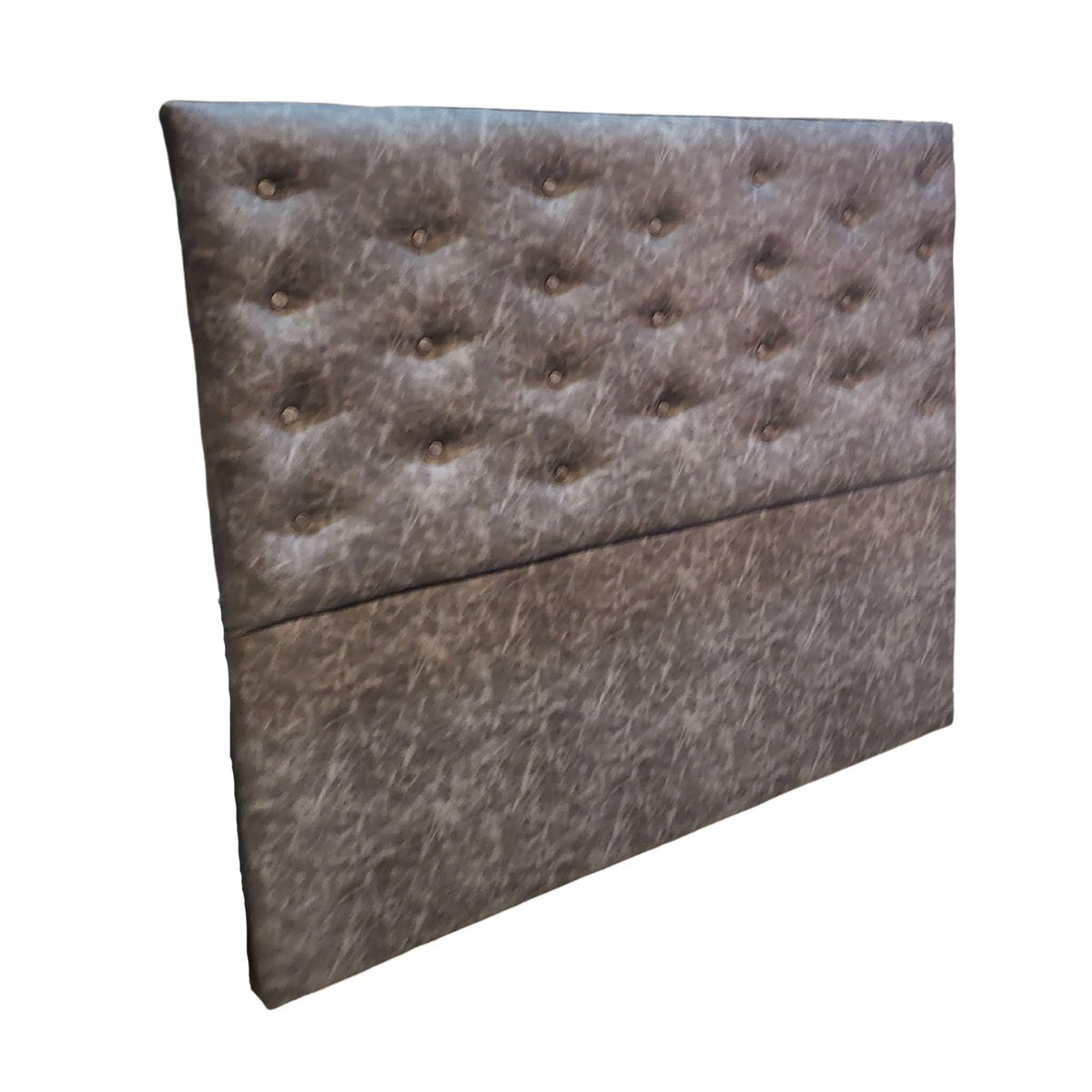 GENERICO - Respaldo 2 Plazas Gris Eco Cuero Botone a piso Muebles Rimar