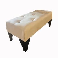 Banqueta Botone Crudo Felpa Diamante 100x40x40 Muebles Rimar