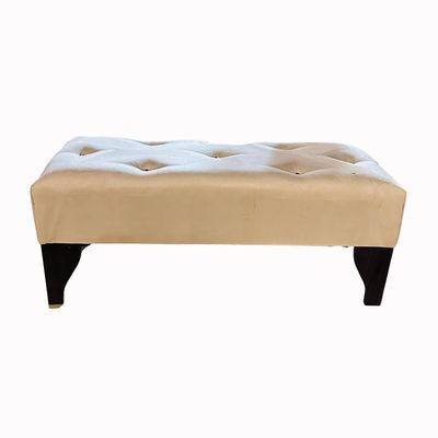 Imagen 2 del producto Banqueta Botone Crudo Felpa Diamante 100x40x40 Muebles Rimar