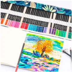 ESHOPANGIE - Juego De Lapices De Colores 76pcs Dibujo Profesional