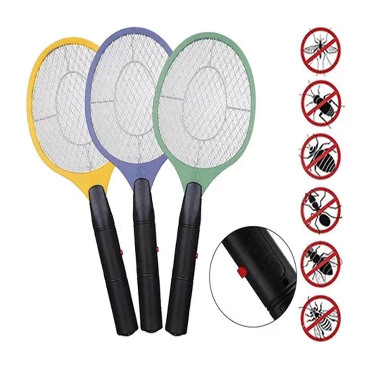 GENERICO - Matamoscas Raqueta Manual Electrica Recargable Mata Insecto