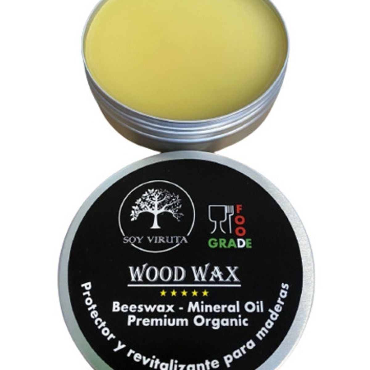 SOY VIRUTA - Cera artesanal de curado y sellado para tablas Parrilleras
