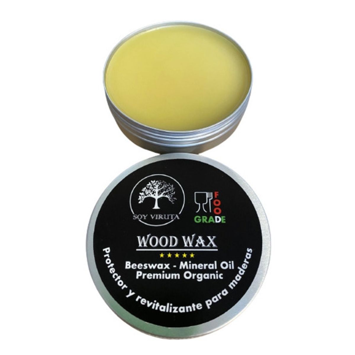 SOY VIRUTA - Cera artesanal de curado y sellado para tablas Parrilleras