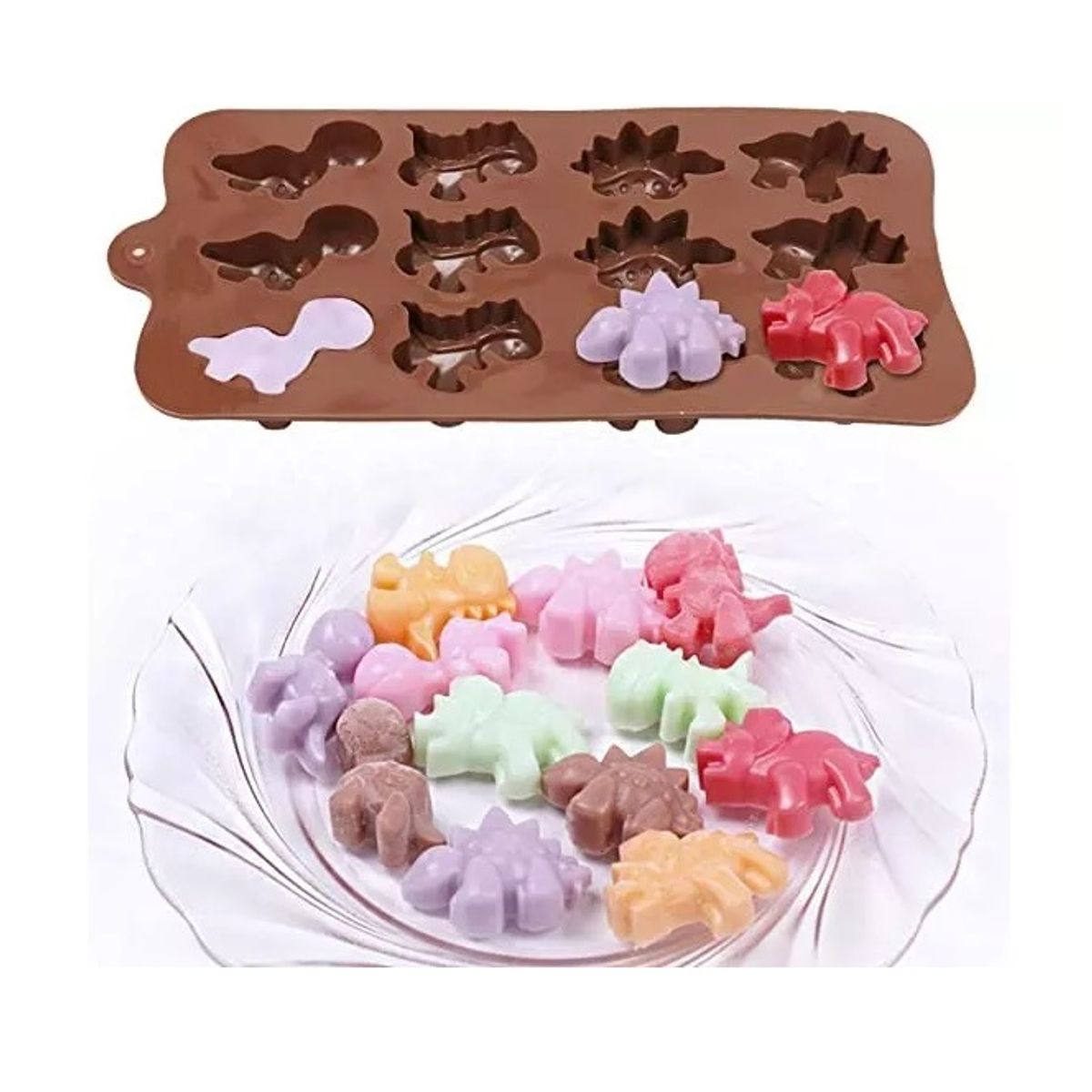 PASTELERIUSCL - 3 Moldes De Chocolate Dino Molde Chocolate Silicona Dinosaurio Molde Para Postres Chocolates Molde