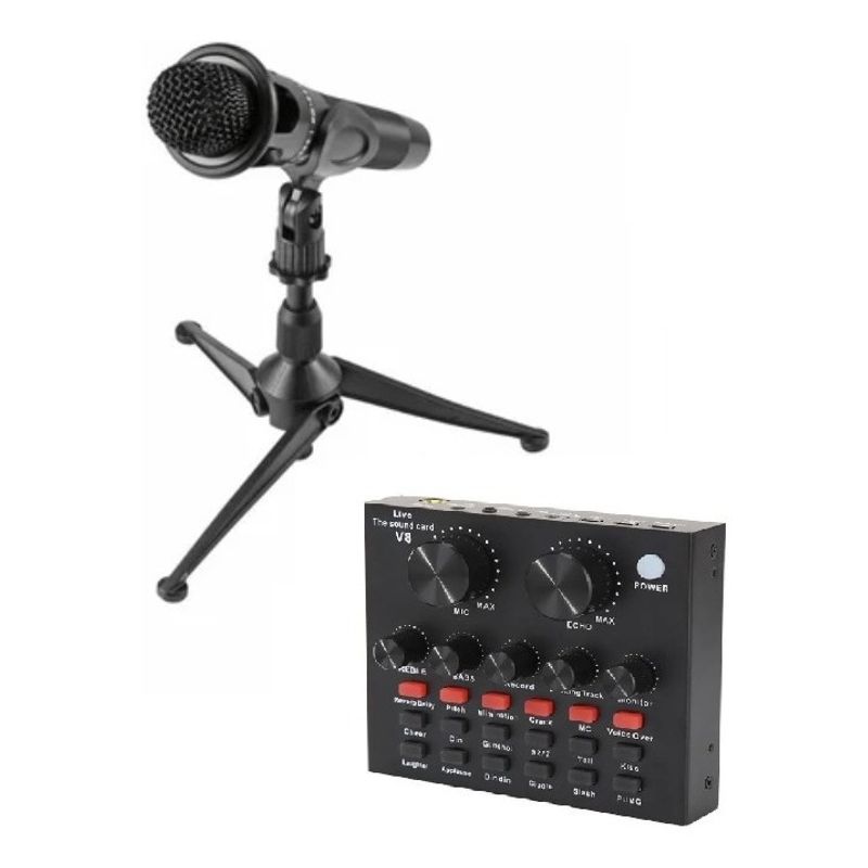 GENERICO - Tarjeta De Sonido En Vivo V8  Micrófono