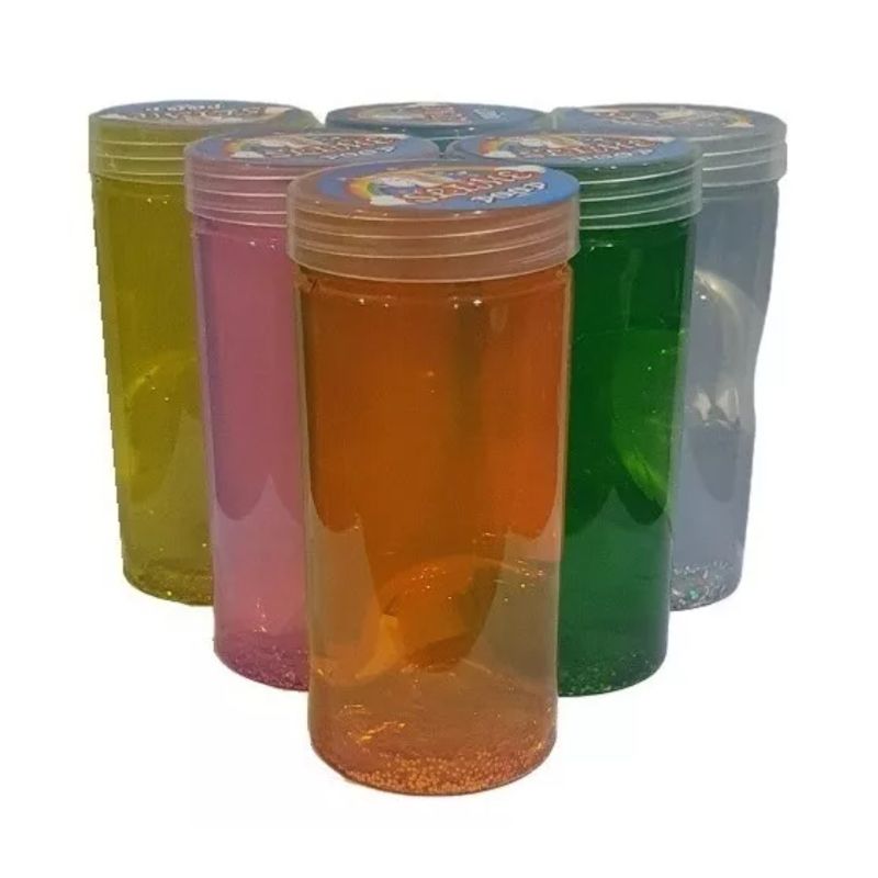 GENERICO - Pack 6 Texturas Slime Cristal Regalo Flexible Escarchado
