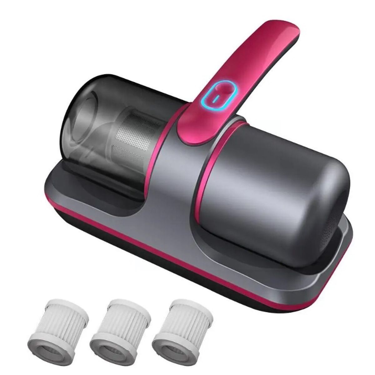 GENERICO - Aspiradora Inalámbrica Aspirador de Eliminación de Ácaros Negro-Fucsia