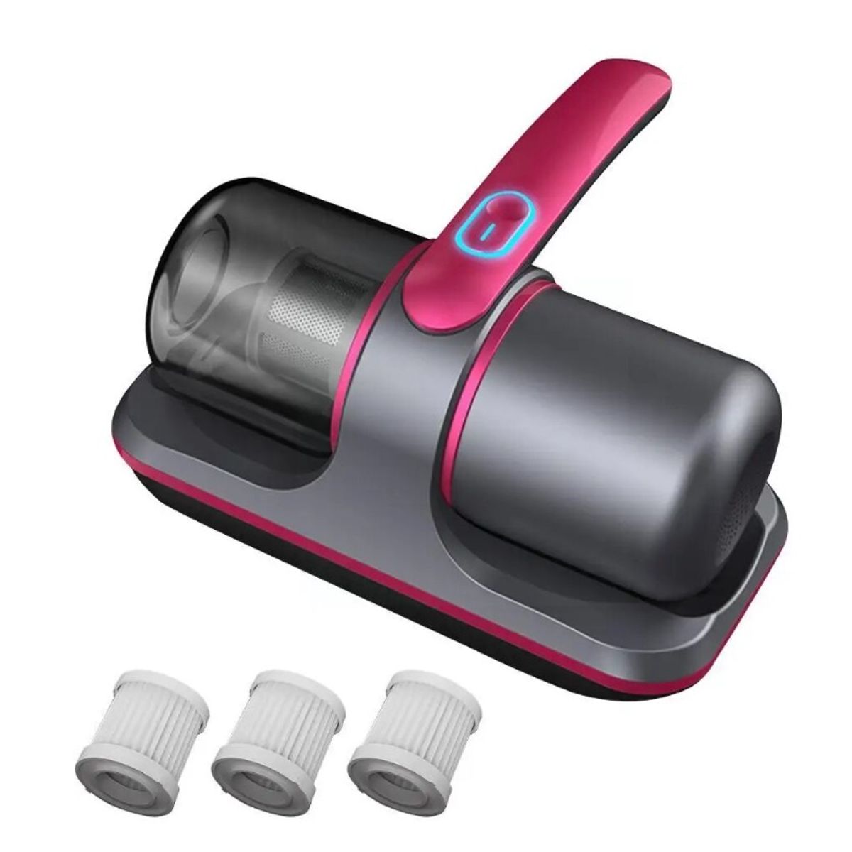 GENERICO - Aspiradora Inalámbrica Aspirador de Eliminación de Ácaros Negro-Fucsia