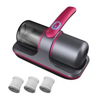 Aspiradora Inalámbrica Aspirador de Eliminación de Ácaros Negro-Fucsia