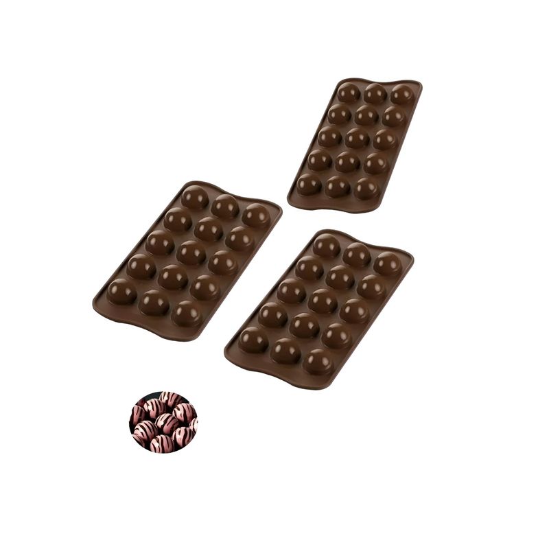 GENERICO - X3 Moldes De Chocolate Moldes Chocolate Silicona 15 Esfera