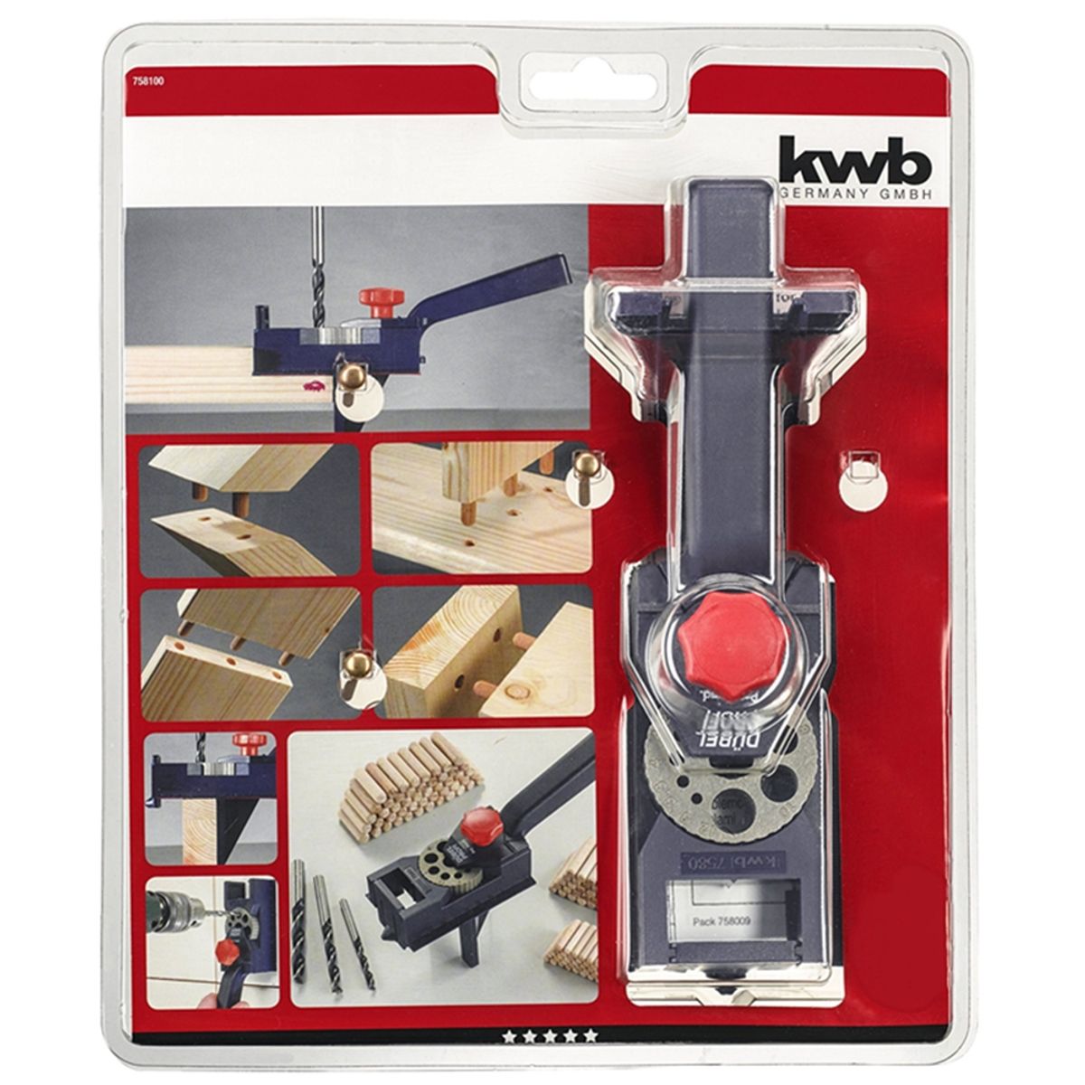 KWB - Set Guia Plantilla P Tarugos Madera Carpintería  Acc Kwb