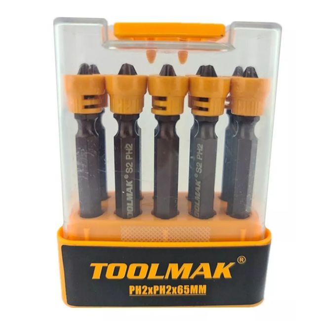 GENERICO - Set Juego Puntas Philips Doble S2 Ph2 10pcs Magnetico Tmk