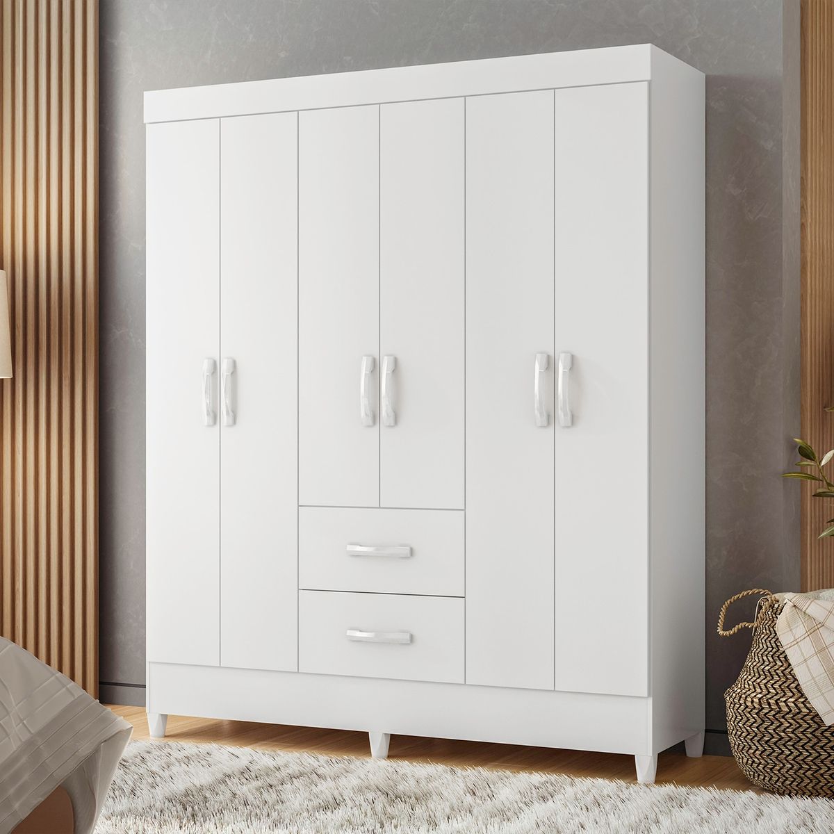 VEKKAHOME - CLOSET 6P MOBI WHITE