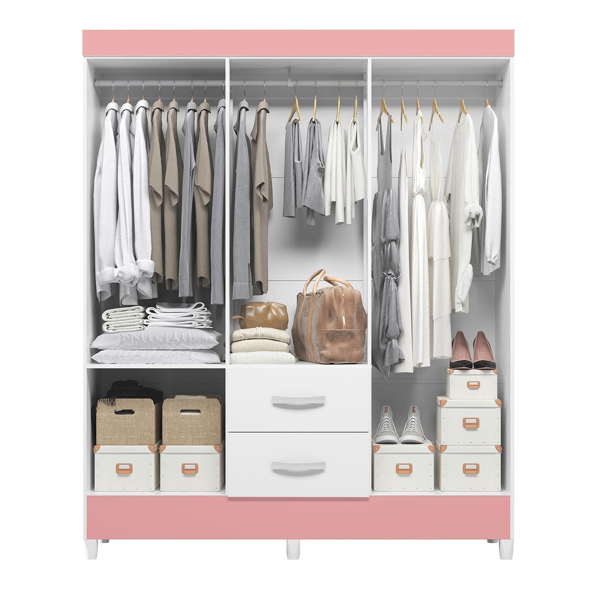 VEKKAHOME - CLOSET 6P MOBI WHITE