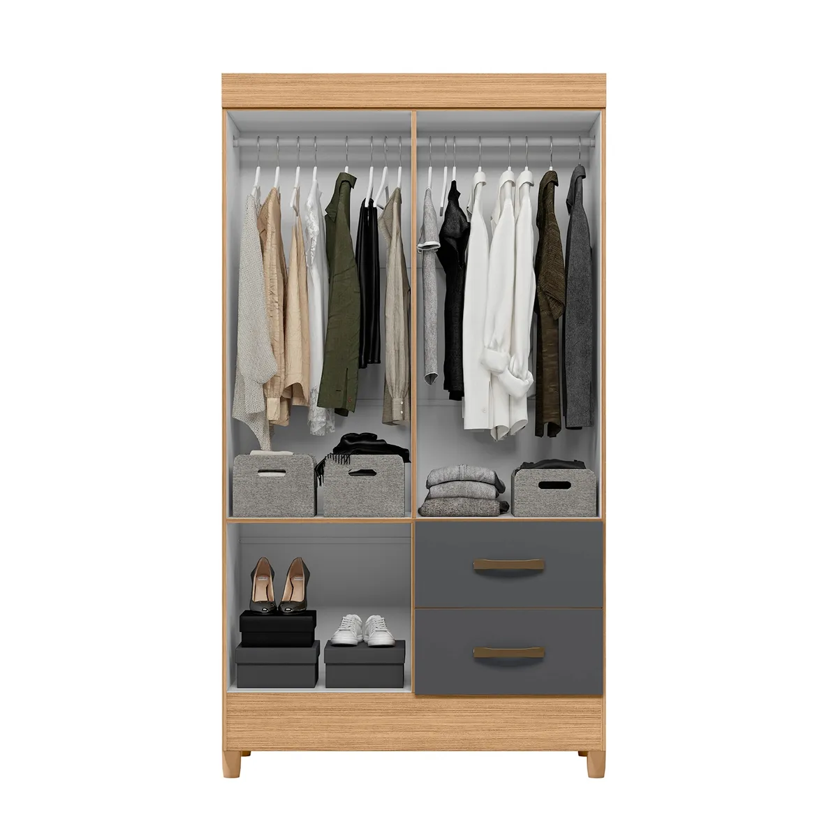 VEKKAHOME - CLOSET 4P MOBI GRAPHITE