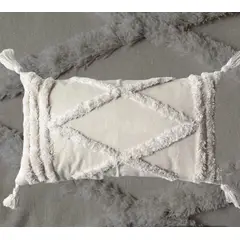 GENERICO - COJÍN BOHO 30 CM X 50 CM NORDICO CRUDO