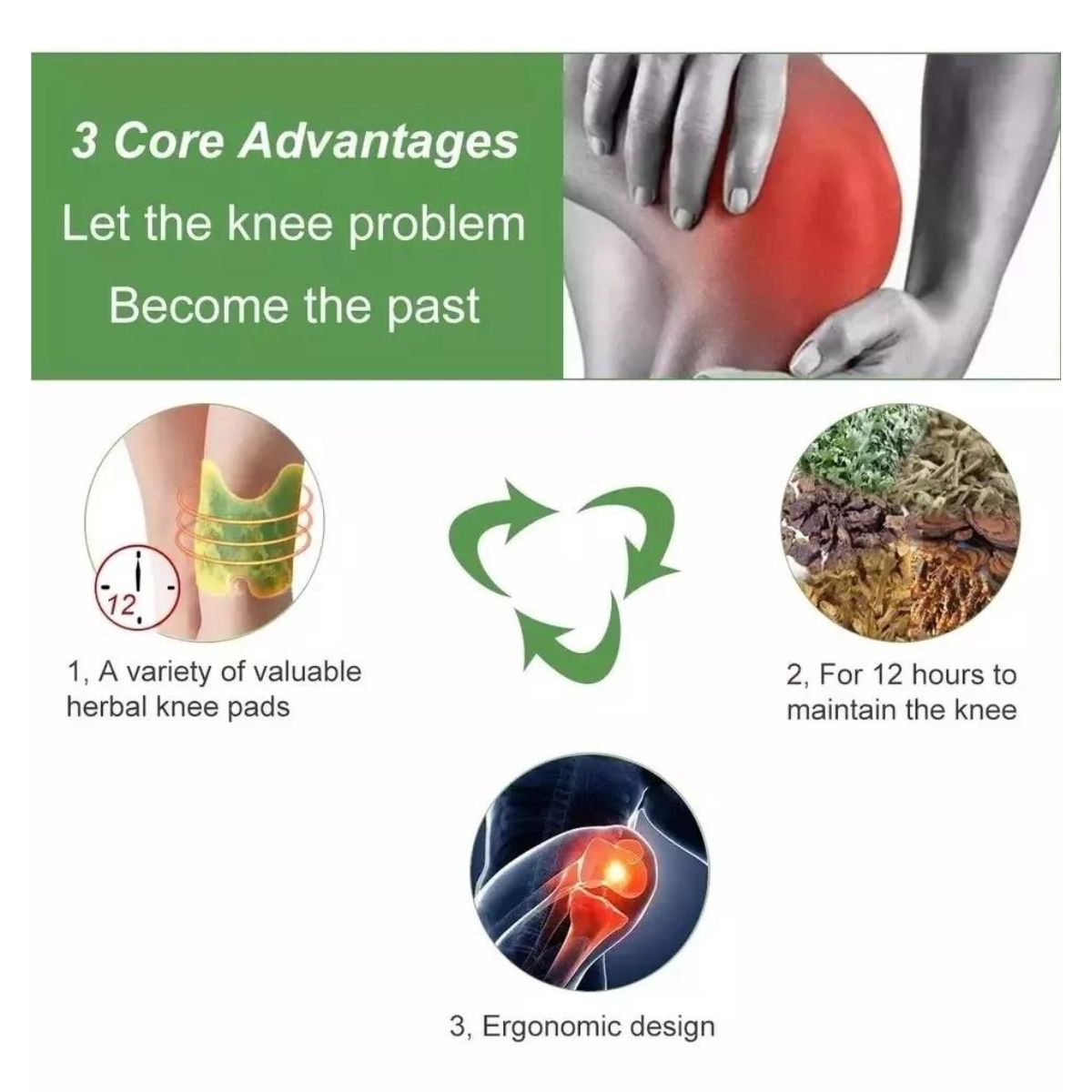 GENERICO - Pack 12 Parches Para Calmar, Eliminar Dolor De Rodilla