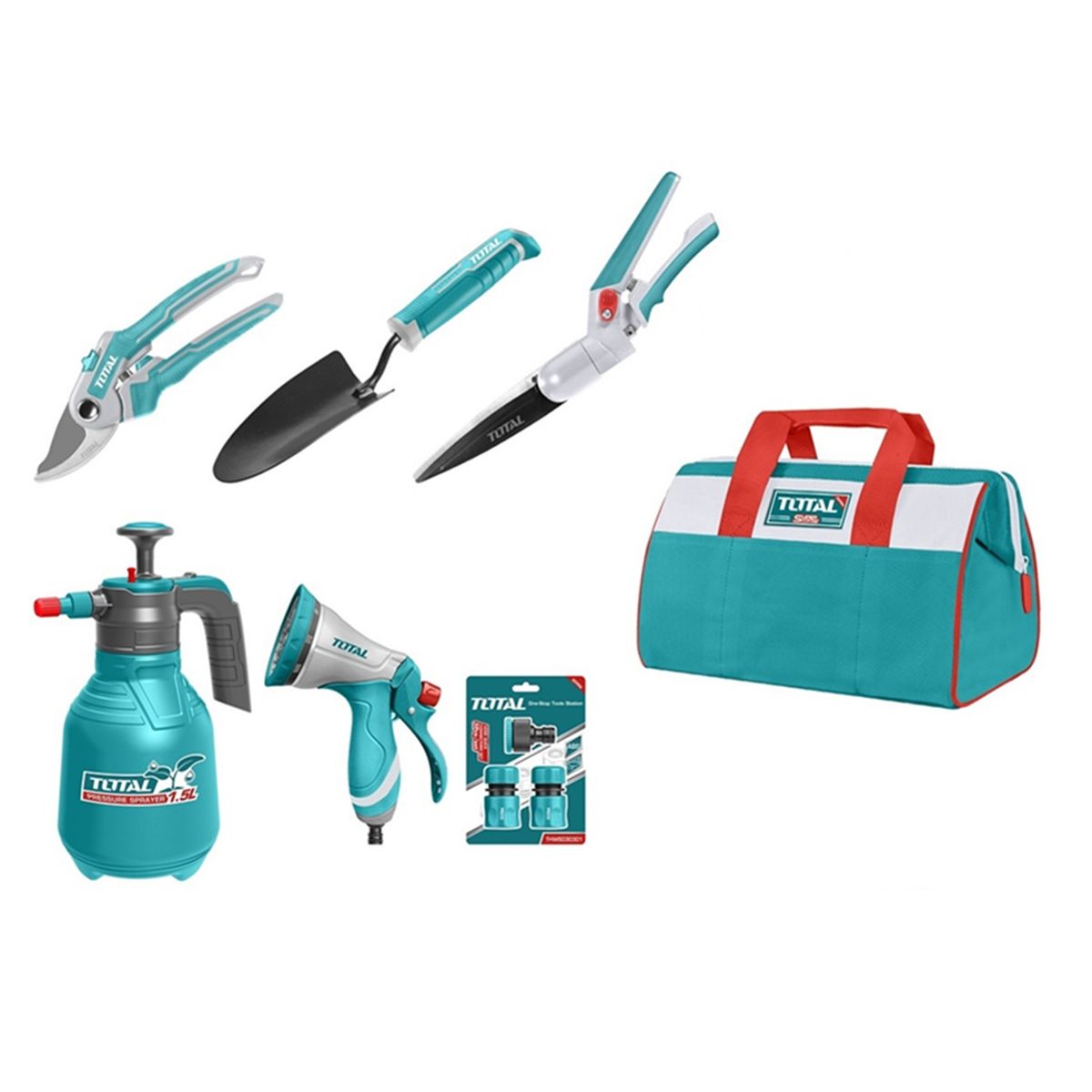 TOTAL TOOLS - Kit Juego Herramientas De Jardín 7 Piezas Total Tos23048