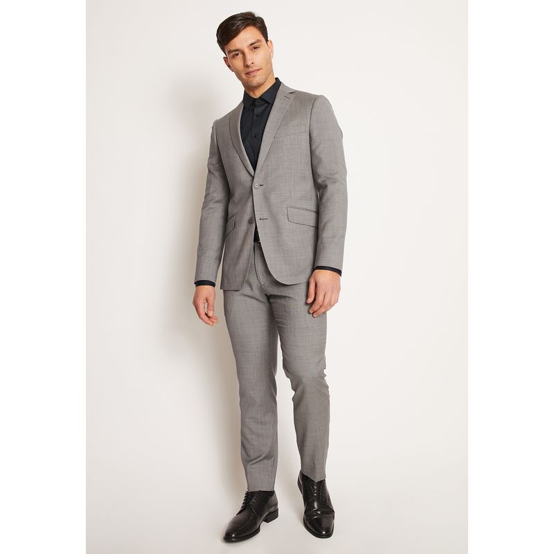 PERRY ELLIS - Traje Formal Lana Microdiseño Gris