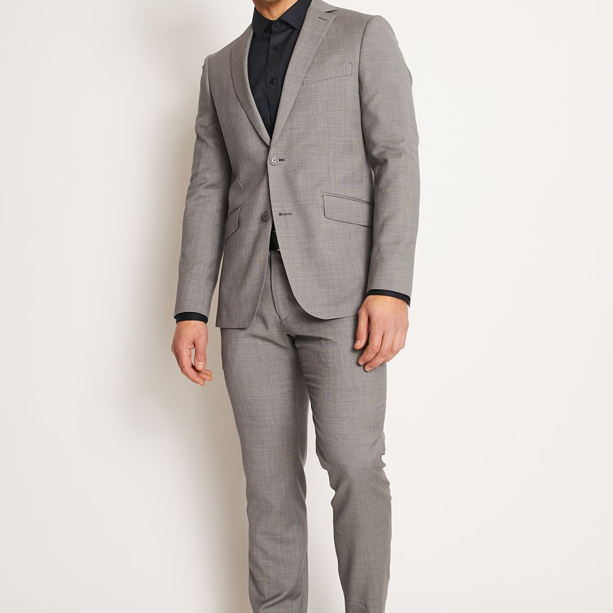 PERRY ELLIS - Traje Formal Lana Microdiseño Gris