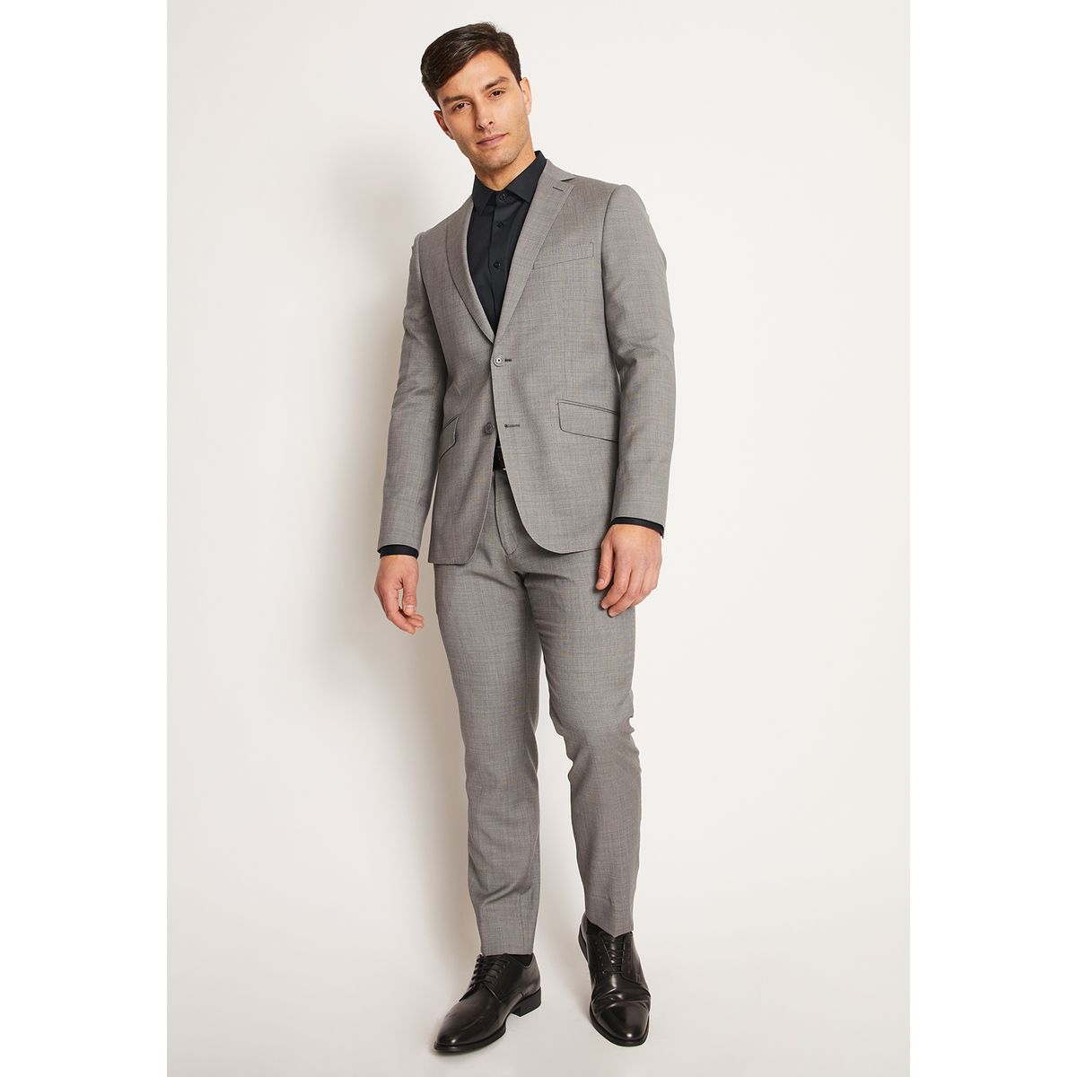 PERRY ELLIS - Traje Formal Lana Microdiseño Gris