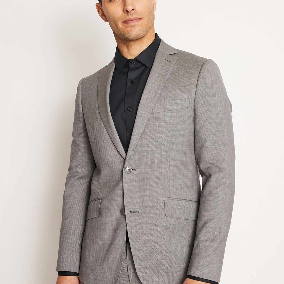PERRY ELLIS - Traje Formal Lana Microdiseño Gris