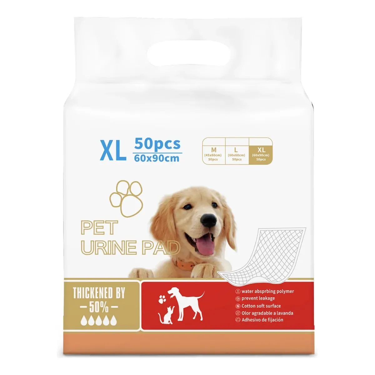 IDEEHOUSE - PACK 50 Sabanillas - Pañales para Mascota XL 60 x 90cm