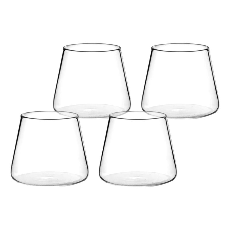 SIMPLIT - Pack 4 Vasos de Vidrio Estilo Japonés 320 ml Simplit