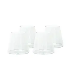 SIMPLIT - Pack 4 Vasos de Vidrio Estilo Japonés 320 ml