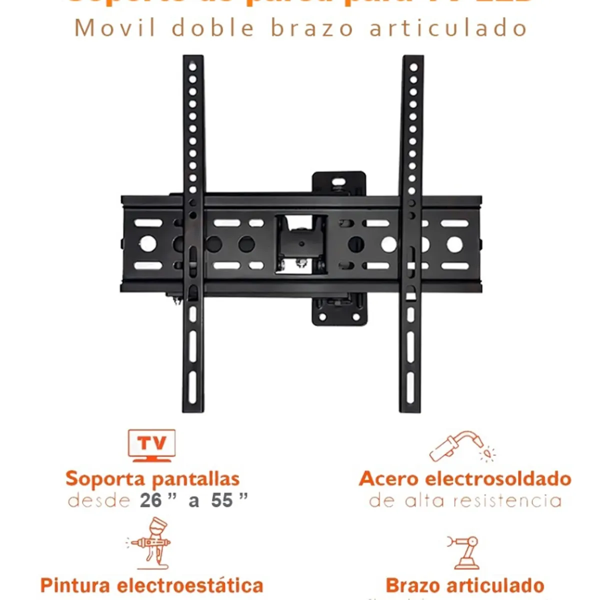 GENERICO - Soporte Tv Con Brazo De Acero 180 26 A 63 Pulgada