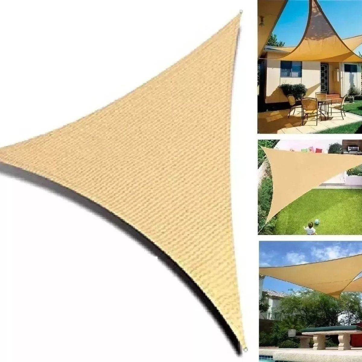 GENERICO - Carpa Toldo Vela Triangular Impermeable Sombreador 3x3x3 Anti UV